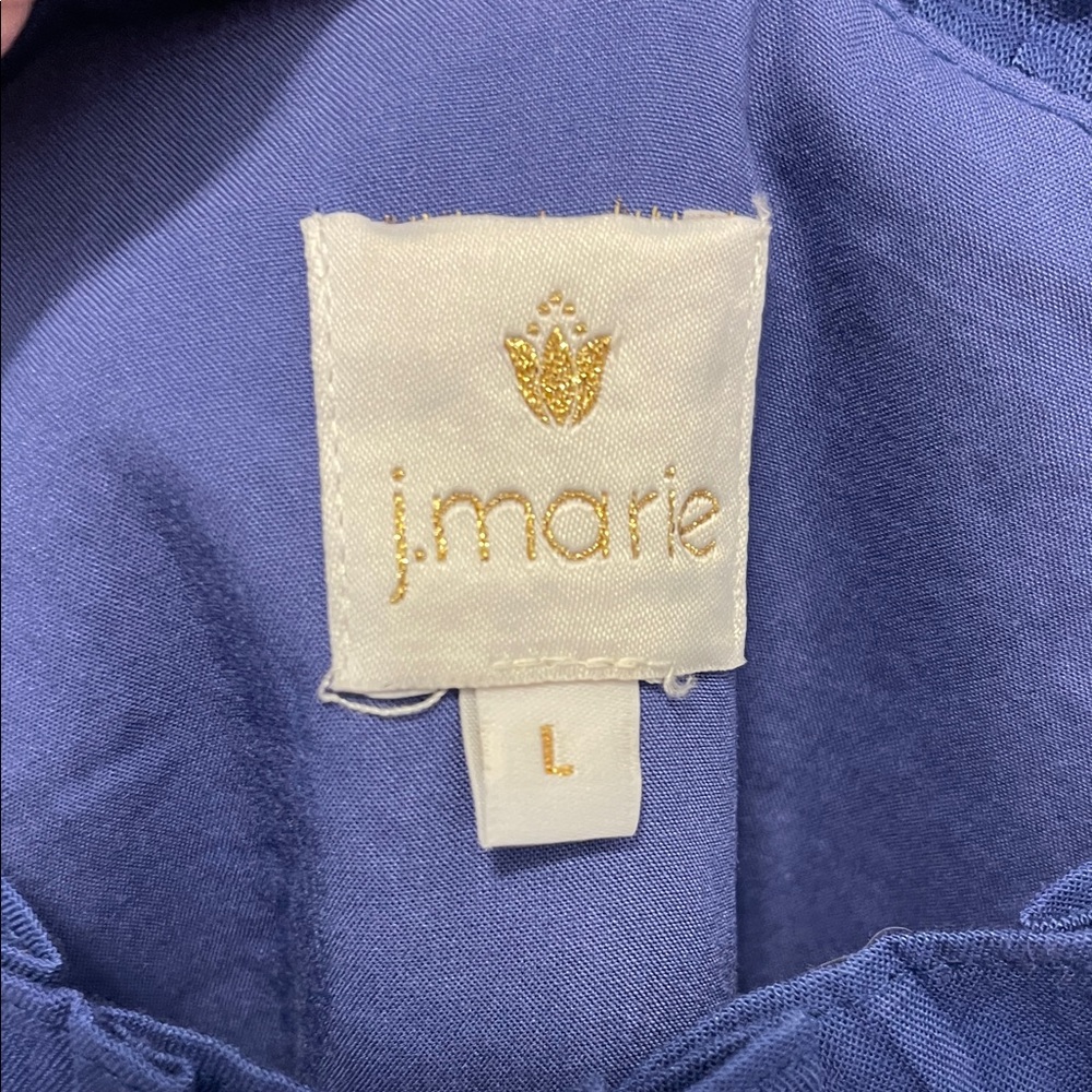 J. Marie Blue Ruffled Women's Top - Picture 2 of 6